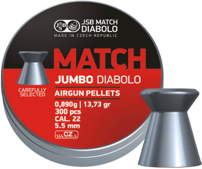 Кулі пневматичні JSB Diabolo Jumbo Match Кал. 5.5 мм. Вага - 0.89 г. 300 шт/уп Фото 1