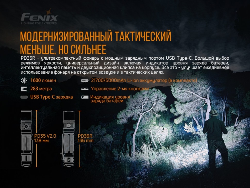 Ліхтар Fenix PD36R Фото 3
