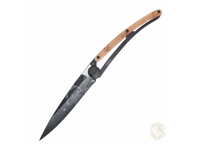 Ніж DEEJO TATTOO BLACK 37G, TROUT Фото 1