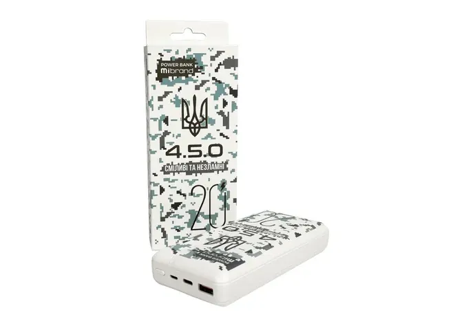 Зовнішній акумулятор Mibrand 20000mAh 20W Snow leopard Фото 1