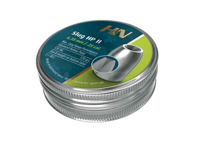 Кулі пневматичні H&N Slug HP II кал. 6.35 мм. Вага - 1,94 г. 120 шт/уп Фото 1
