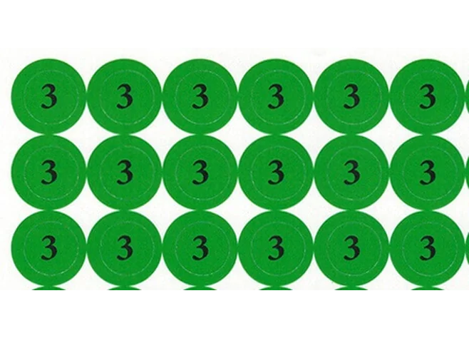 Наліпки на капсуль "3" (діам. 10 мм, 140 шт. на аркуші) Фото 1
