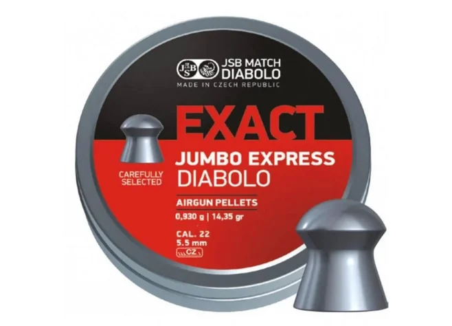 Кулі пневматичні JSB Diabolo Exact Jumbo Express Кал. 5.52 мм. Вага - 0.93 г. 250 шт/уп Фото 1