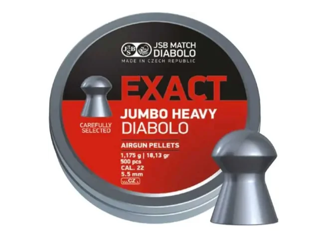 Кулі пневматичні JSB Diabolo Exact Jumbo Heavy 1,17 г 5,52 мм 250 шт/уп Фото 1