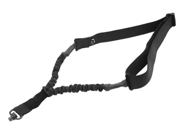 Ремінь ружейный Leapers Bungee 1-точечный з QD-антабками black Фото 1