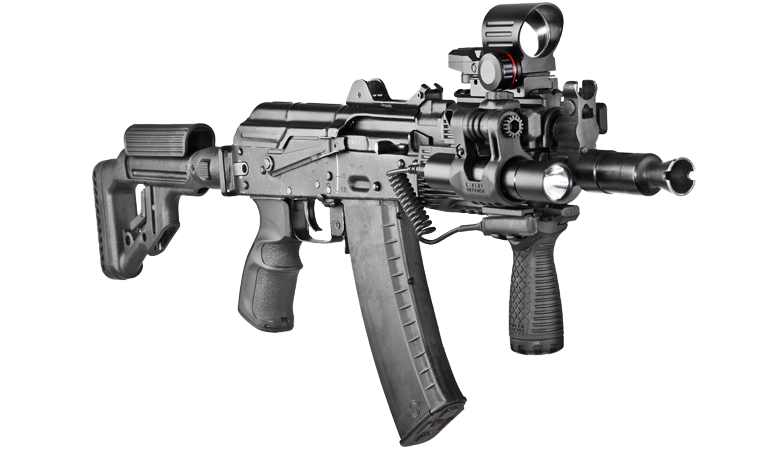 Цевье тактическое FAB для AK 74У, 4 планки, черное Фото 2