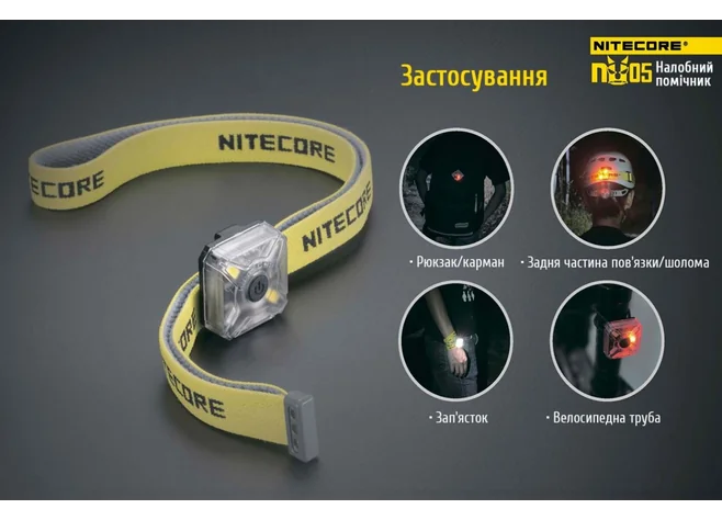 Ліхтар налобний Nitecore NU05 KIT Фото 2