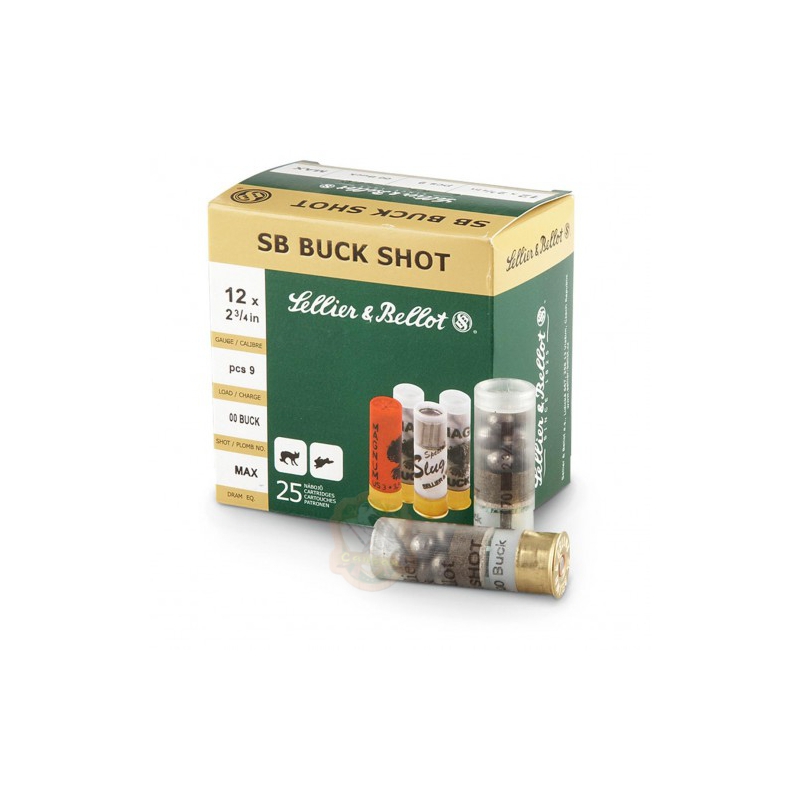 Набій Sellier & Bellot BUCK SHOT 12/70 36 g / 8,43 mm,Felt Фото 1