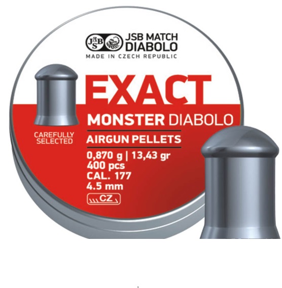 Кулі пневматичні JSB Diabolo Monster Кал. 4.52 мм. Вага - 0.87 г. 400 шт/уп Фото 1