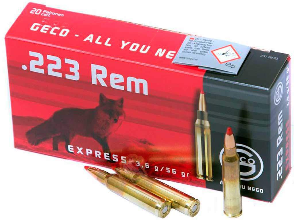 Набій GECO Express кал.223 Rem (5,56/45) куля Express маса 3,6 г Фото 1