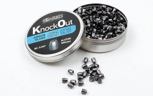 Пули пневматические JSB Diabolo KnockOut Slugs. Кал. 4.51 мм. Вес - 0,65 г. 500 шт/уп Фото 1