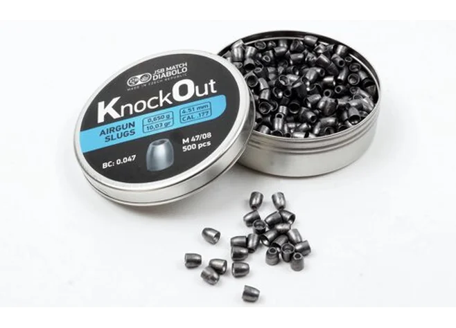 Кулі пневматичні JSB Diabolo KnockOut Slugs. Кал. 4.51 мм. Вага - 0,65 г. 500 шт/уп Фото 1