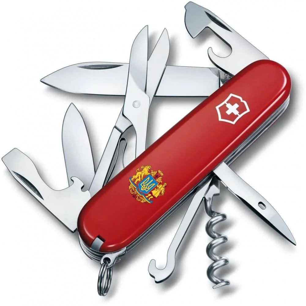 Нож Victorinox Climber Герб Украины красный Фото 1