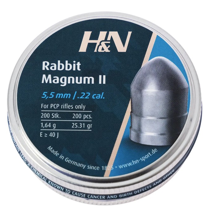 Пули пневматические H&N Rabbit Magnum II. Кол. 5.5 мм. Вес – 1.64 г. 200 шт/уп Фото 1