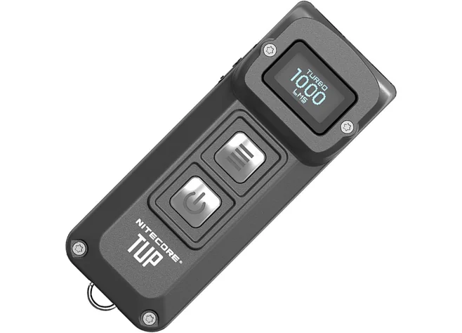 Надпотужний наключний ліхтар з OLED дисплеєм Nitecore TUP, сірий Фото 1