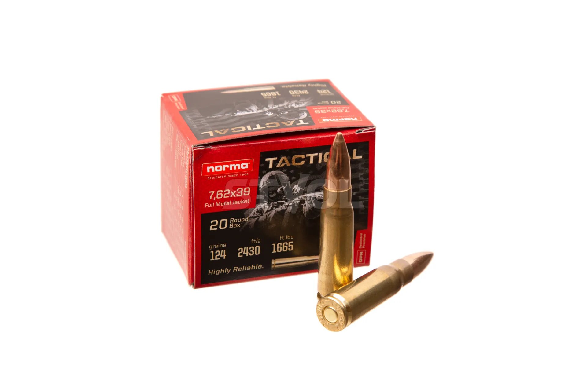 Патрон Norma Range & Training – 7.62?39 Tactical FMJ 124 GR Фото 1