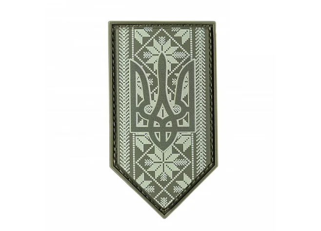 Нашивка M-Tac Тризуб на вишиванці PVC Olive  Фото 1