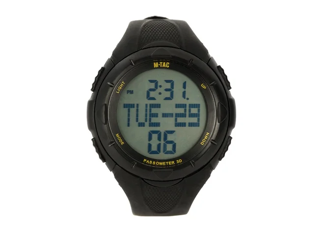 Годинник тактичний M-Tac з крокоміром Black Фото 1