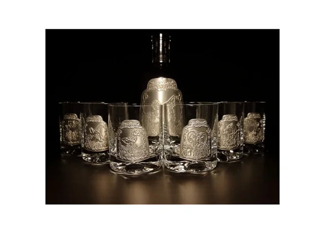 Набор Jagerglass Бутылка + стаканы для виски с металл.вставками 21c Фото 1