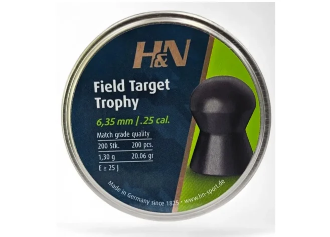 Кулі пневматичні H&N Field Target Trophy 6,35 mm , 1.29 г, 200 шт/уп. Фото 1