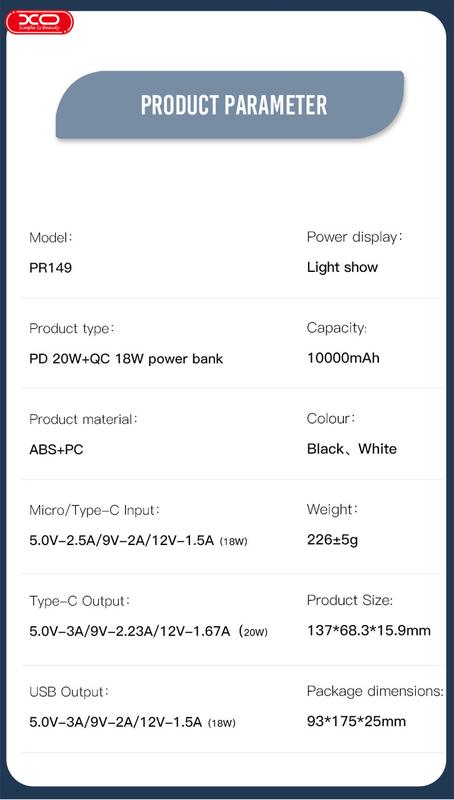 Power Bank XO PR149 10000mAh Фото 2