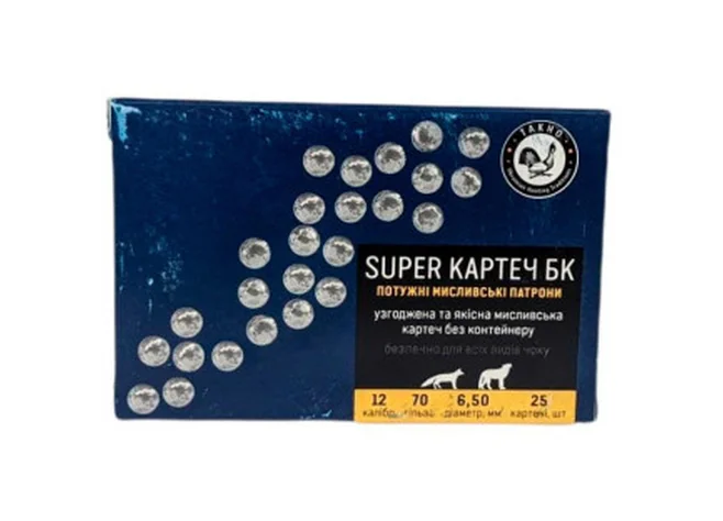 Патрон Тахо Super Картеч кал.12 6,5 без контейнера Фото 1