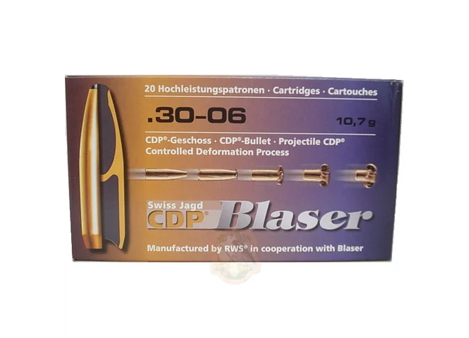 Патрон Blaser кал. 30-06 пуля CDP масса 10,7 грамм/ 165 гран Фото 1