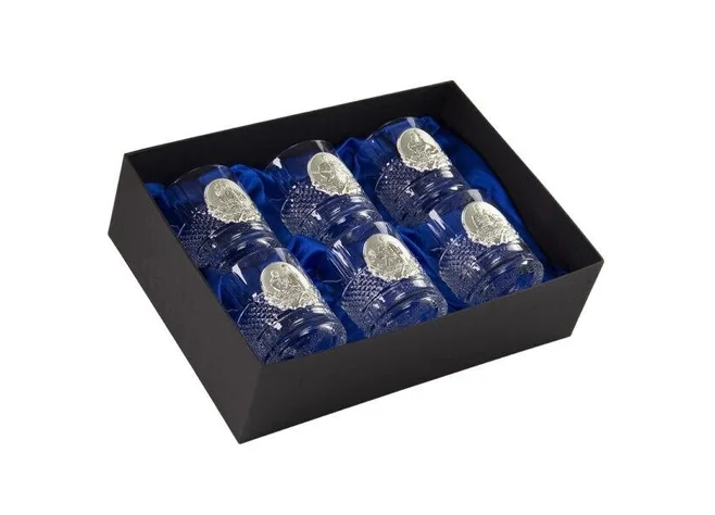 Набор стаканов Boss Crystal Козаки Brillante с серебряными накладками Фото 1