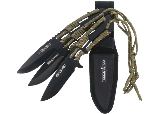 Набір ножів Cold Steel Throwing Set Paracord Handle Фото 1