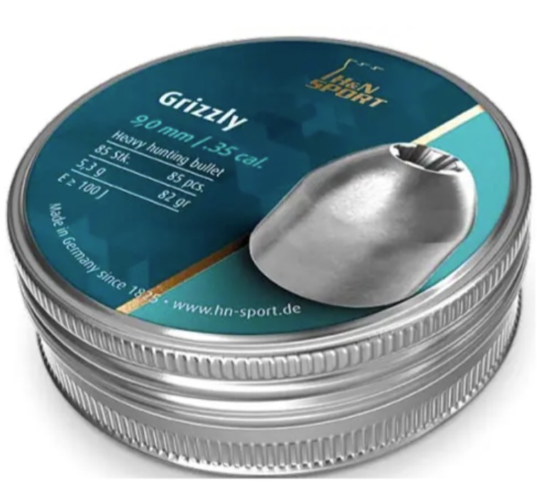 Пули пневматические H&N Grizzly. Кол. 9 мм. Вес – 5.3 г. 85 шт/уп Фото 1