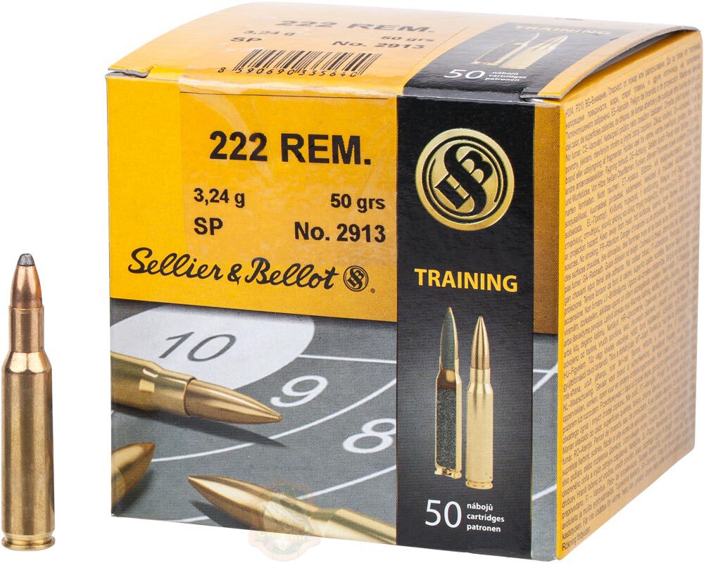 Патрон Sellier & Bellot кал. 222 Rem пуля SP масса 3,24 г/ 50 гран Фото 1