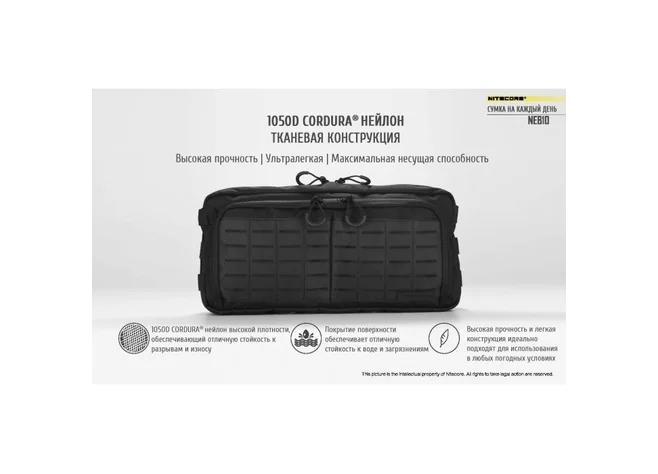 умка EDC, тактическая Nitecore NEB10 (Cordura 1050D) black Фото 2