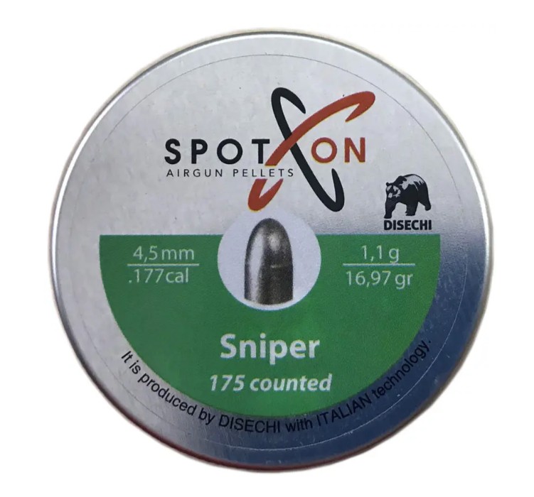 Кулі пневматичні Spoton Sniper кал. 4,5мм. Вага - 1,1 г. 175 шт/уп Фото 1