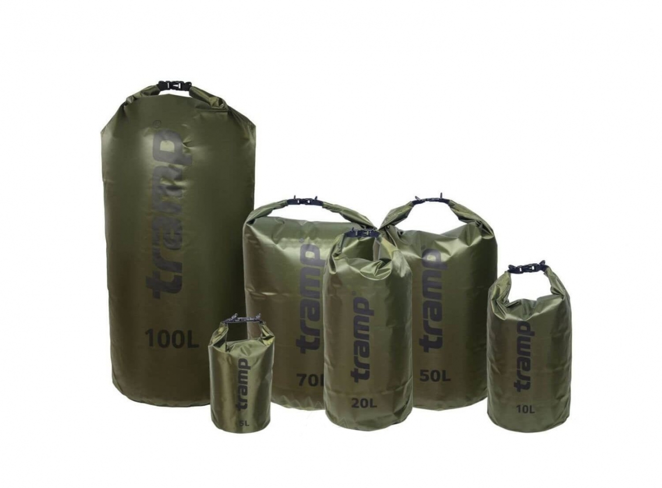 Гермомешок Tramp PVC Diamond Rip-Stop оливковый 15л Фото 2