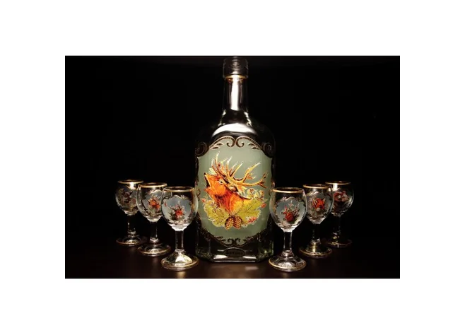 Набор Jagerglass Бутылка + стаканы на ножке (0,7л/40мл) М33 Фото 1
