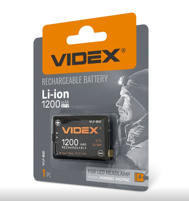 Аккумулятор Videx Li-ion VLF-B12 (защита) 1200mAh 1шт BLISTER Фото 1