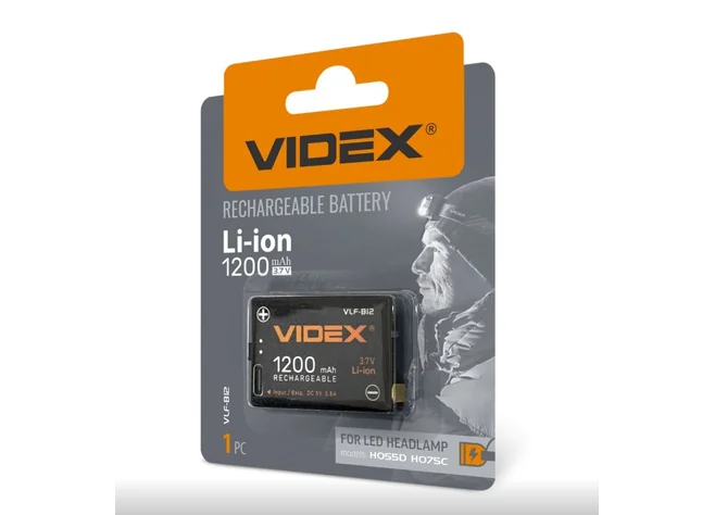 Акумулятор Videx Li-ion VLF-B12 (захист) 1200mAh 1шт BLISTER Фото 1