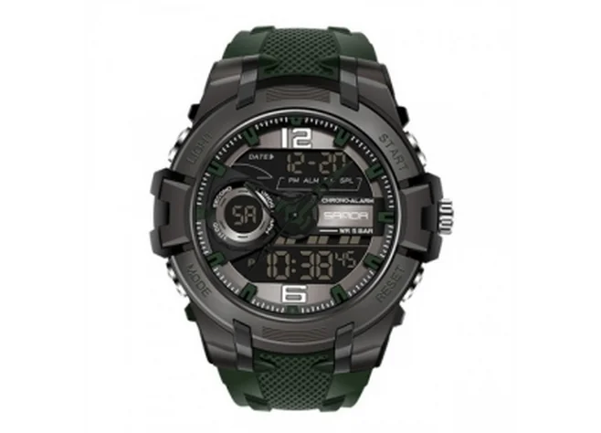 Годинник тактичний SANDA 6020 Green Black Фото 1