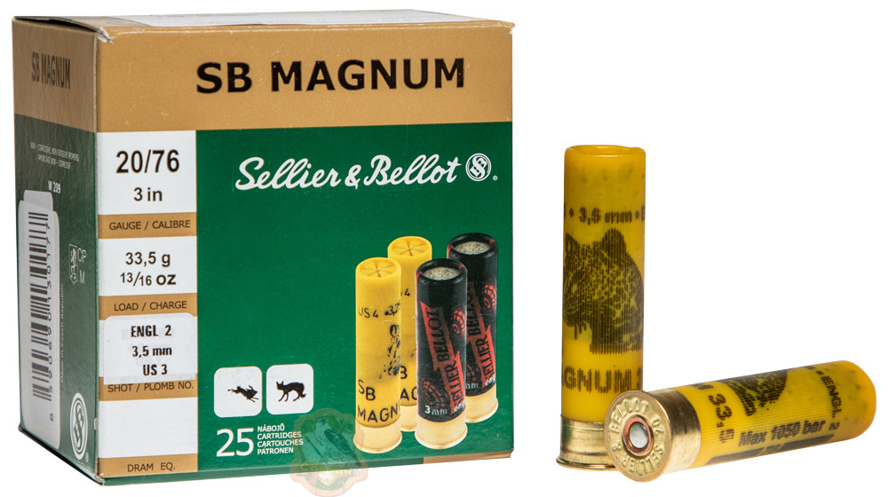 Набій Sellier & Bellot MAGNUM кал. 20/76 дріб №3 33,5 г Фото 1
