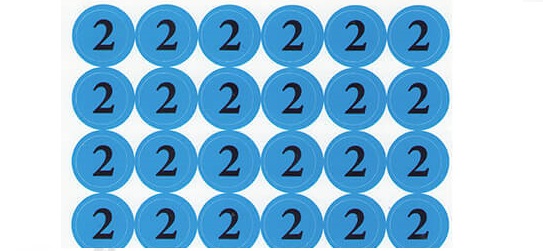 Наліпки на патрони "2" (діам. 18 мм, 54 шт. на аркуші) Фото 1