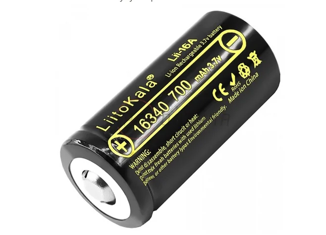 Акумулятор 16340 LiitoKala Lii-16A 700 mAh 3.7V Фото 1