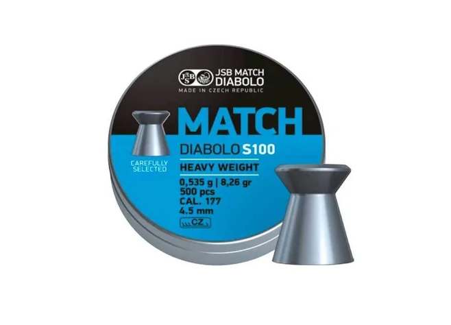 Кулі пневматичні JSB Diabolo Match S 100. Кал. 4.5 мм. Вага - 0.53 г. 500 шт/уп Фото 1