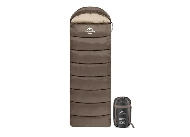 Спальний мішок Naturehike Envelope style U150 коричневий лівий Фото 1