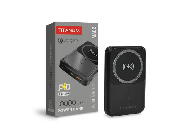 Павербанк з бездротовою зарядкою TITANUM MA02 10000mAh Фото 1