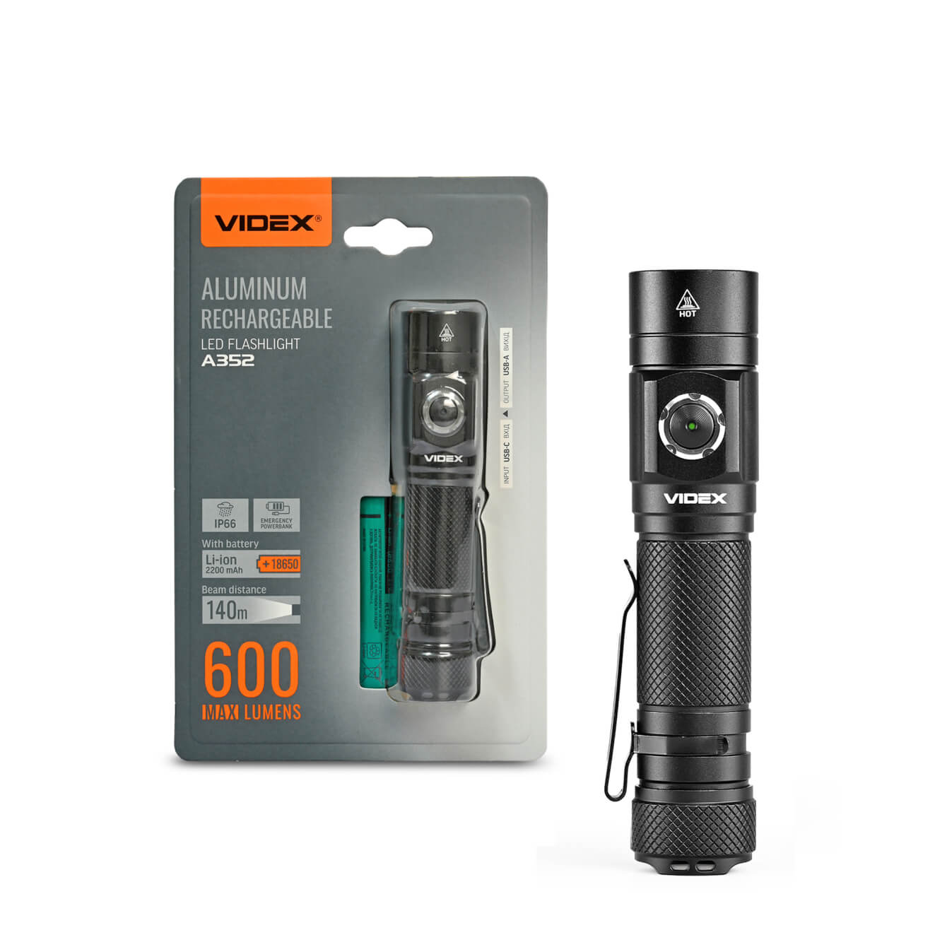 Фонарь VIDEX VLF-A352 600Lm 5000K Фото 1