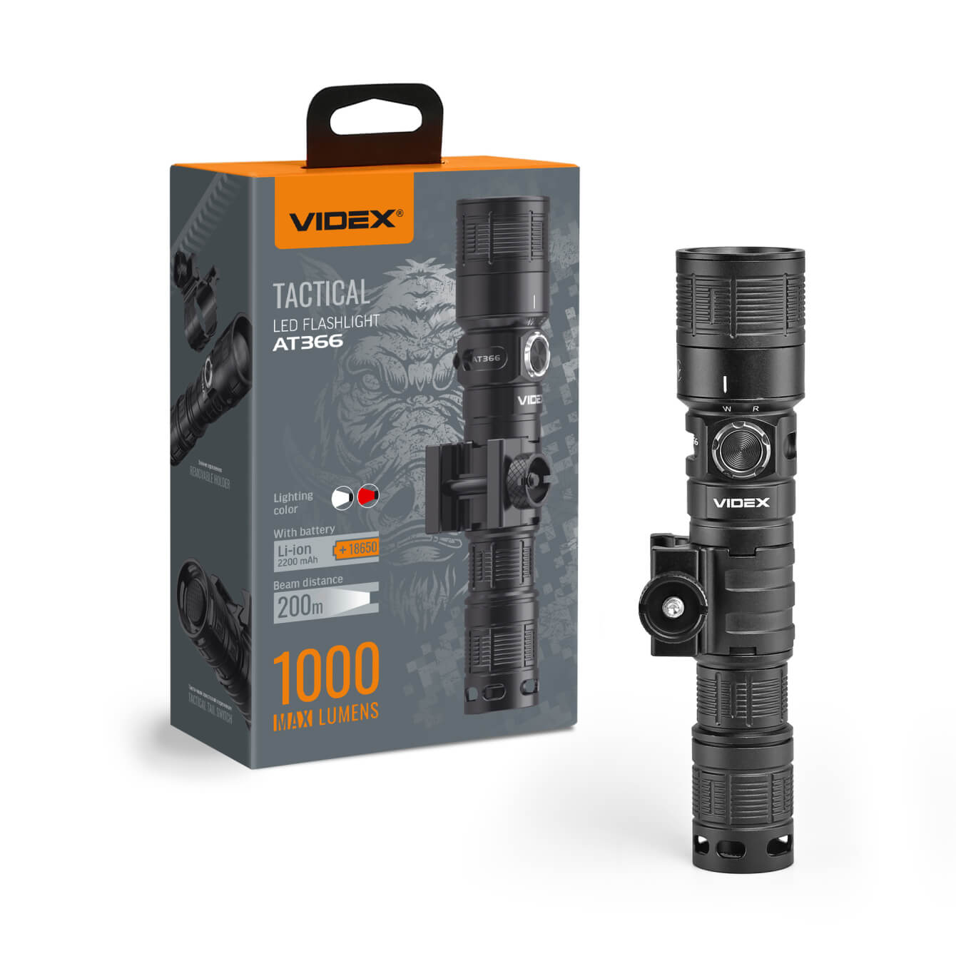 Тактический фонарь VIDEX VLF-AT366 1000Lm 5000K Фото 1