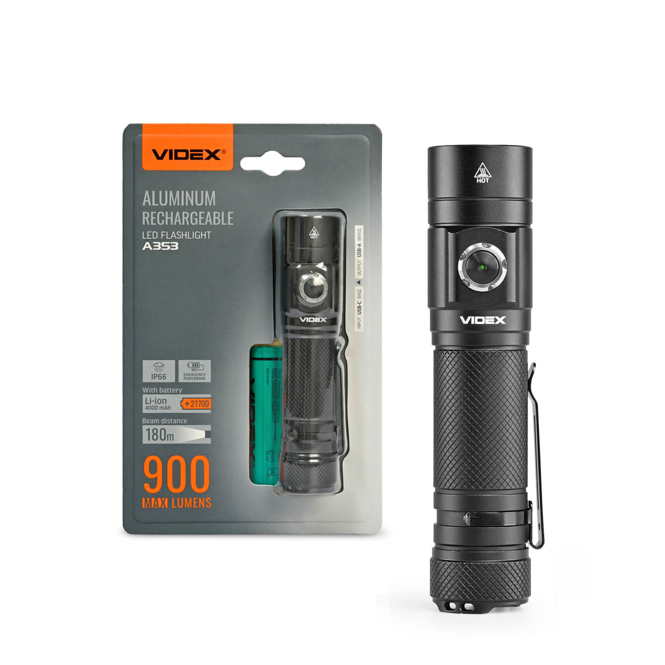 Ліхтар VIDEX VLF-A353 900Lm 5000K Фото 1