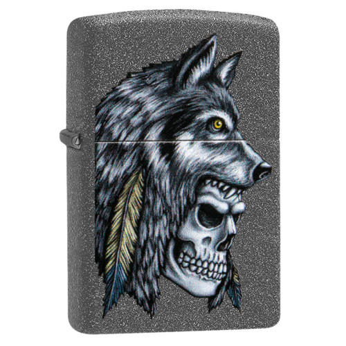 Зажигалка Zippo Wolf Skull Feather Design Фото 1