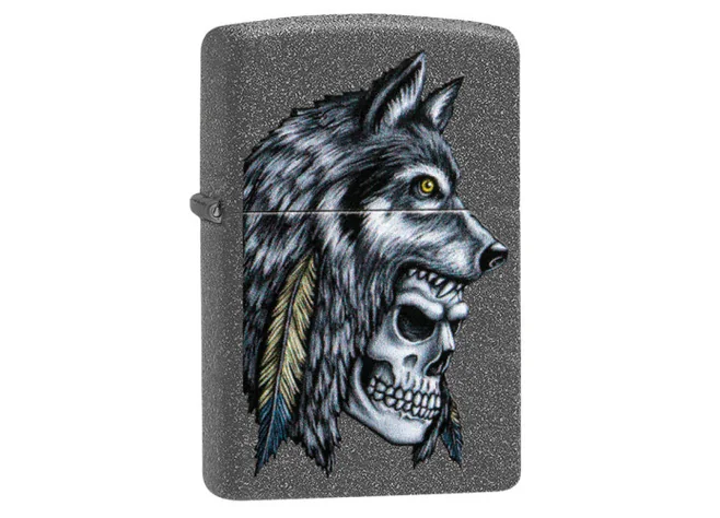 Запальничка Zippo Wolf Skull Feather Design Фото 1