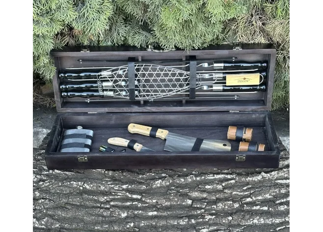 Подарунковий набір Mzavod Майстер BBQ чорний Фото 1
